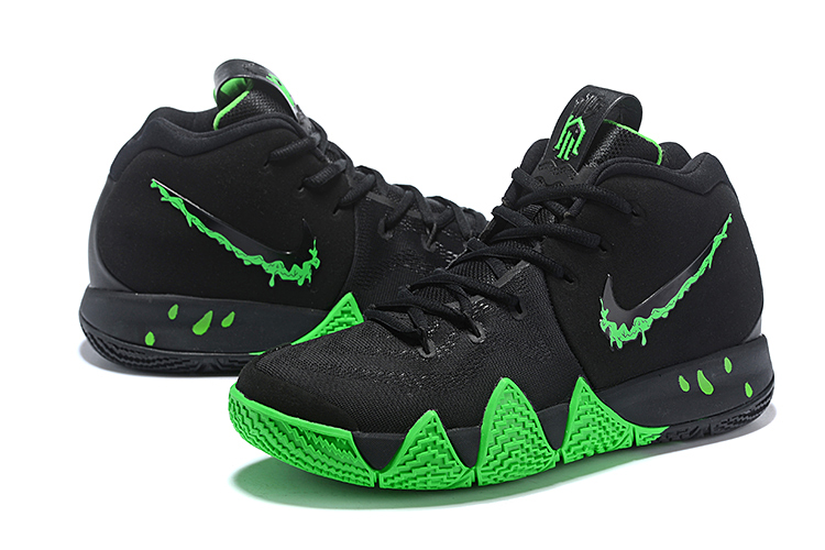 Men Nike Kyrie Irving 4 Halloween Black Green Shoes - Click Image to Close
